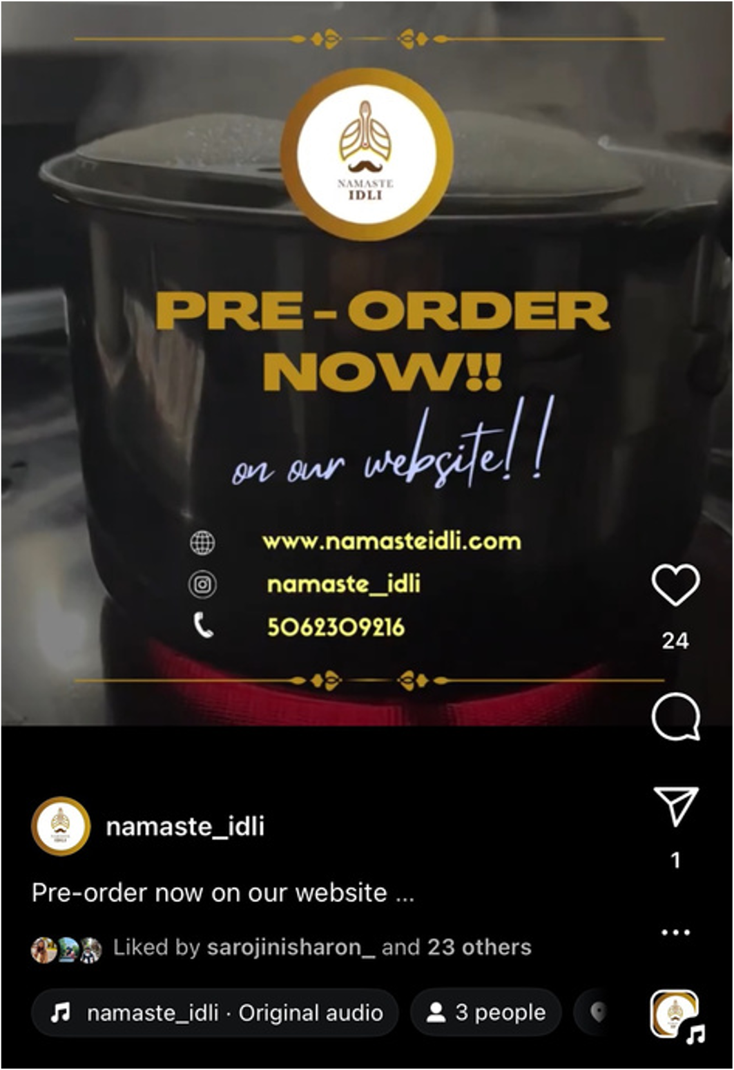 Pre-Order Instagram Reel
